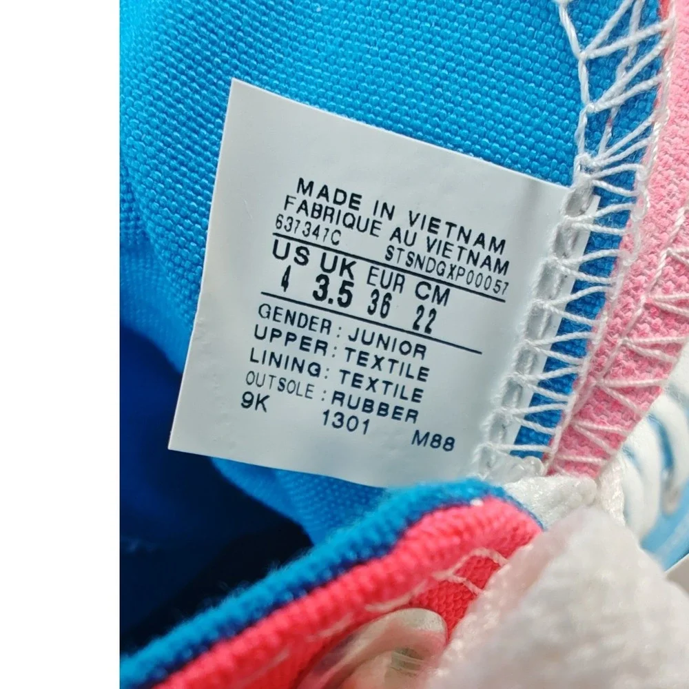 Converse All Star Sneakers Blue Pink Double Tongue 4 Junior EU 36 New Unisex